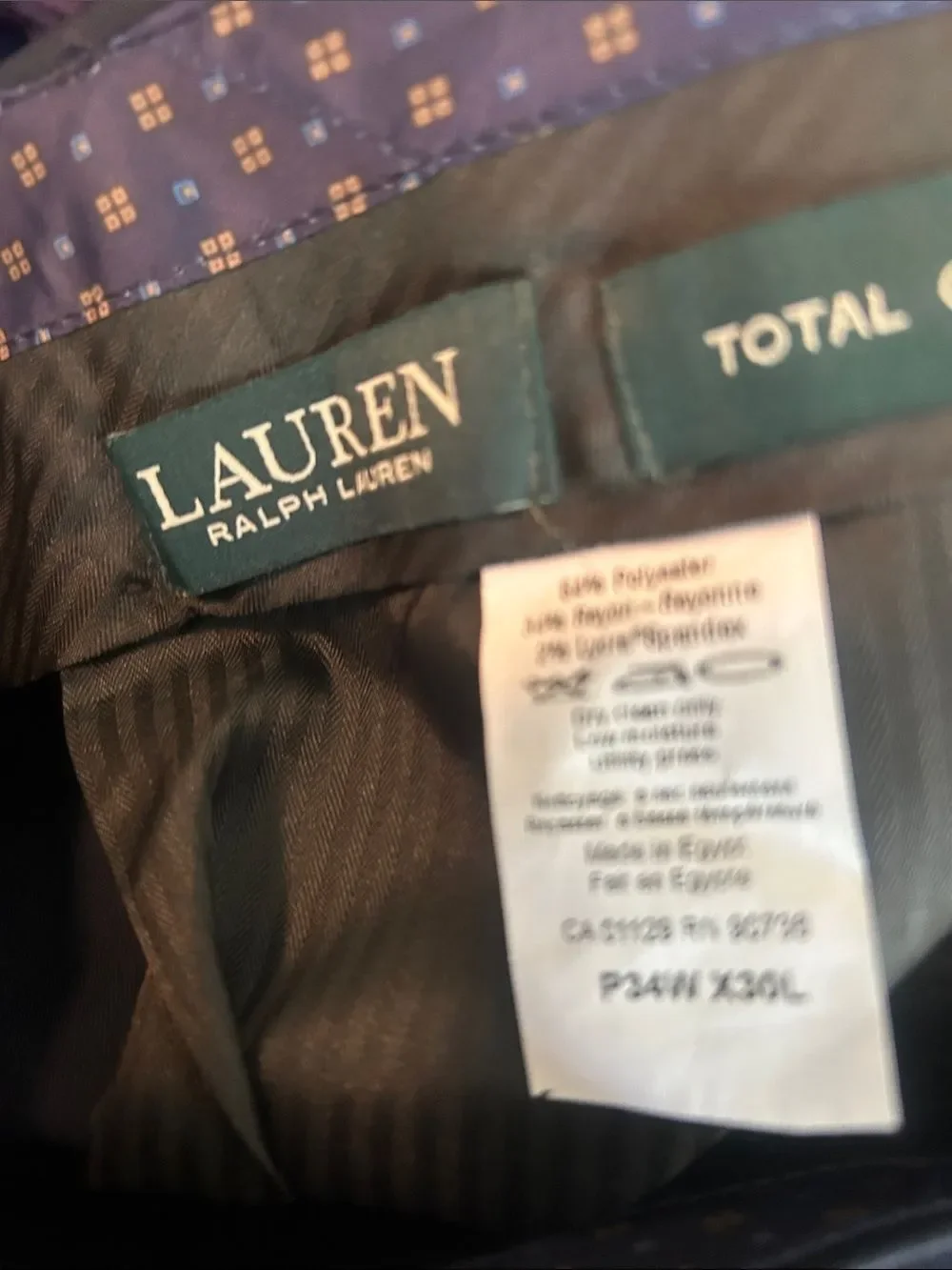 Lauren Raalph Lauren Edgewood Men's Navy Blue Dress Pants - Total Comfort Fit